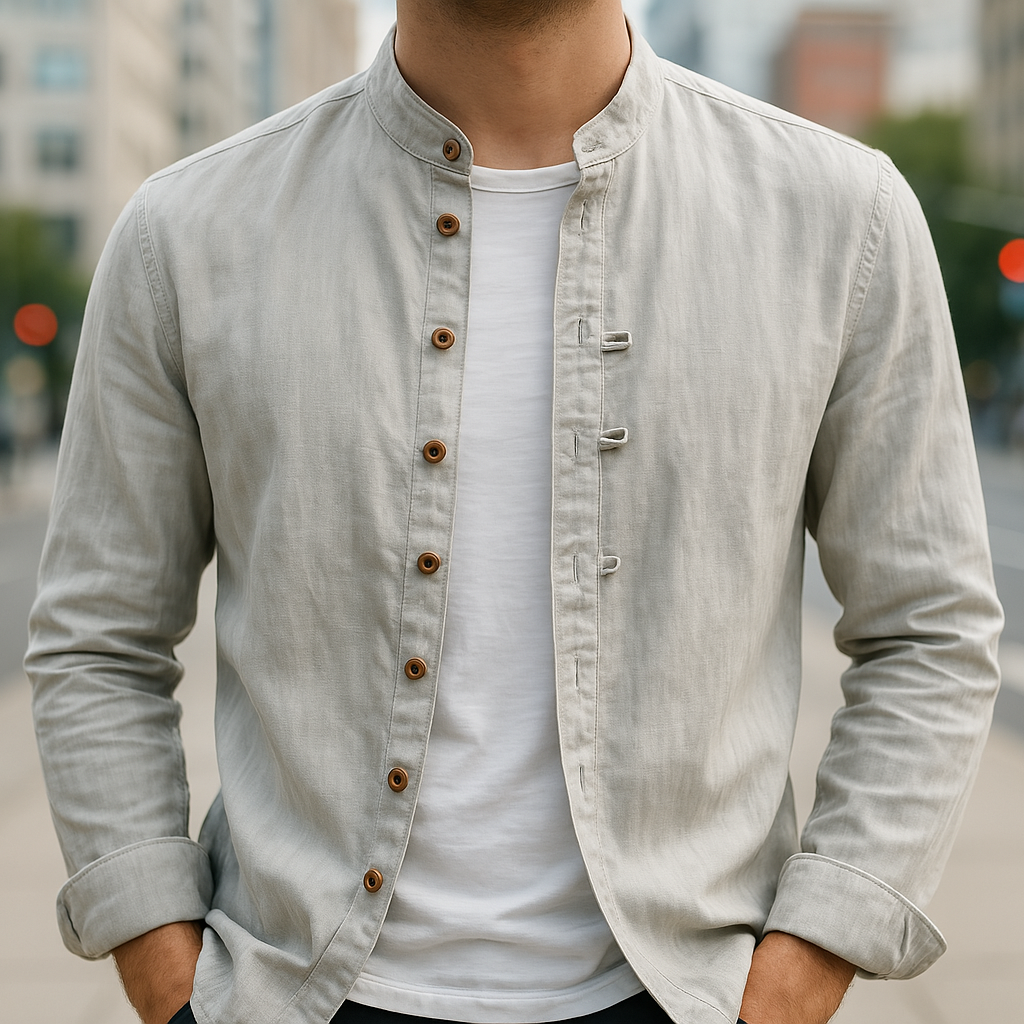 CHEMISE EN LIN ET COTON POUR HOMME