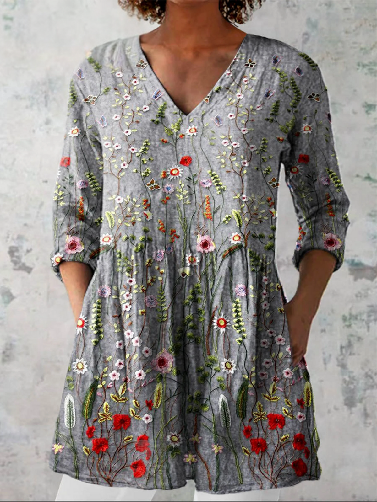 Blouse Longue Décolleté V Fluide Manon