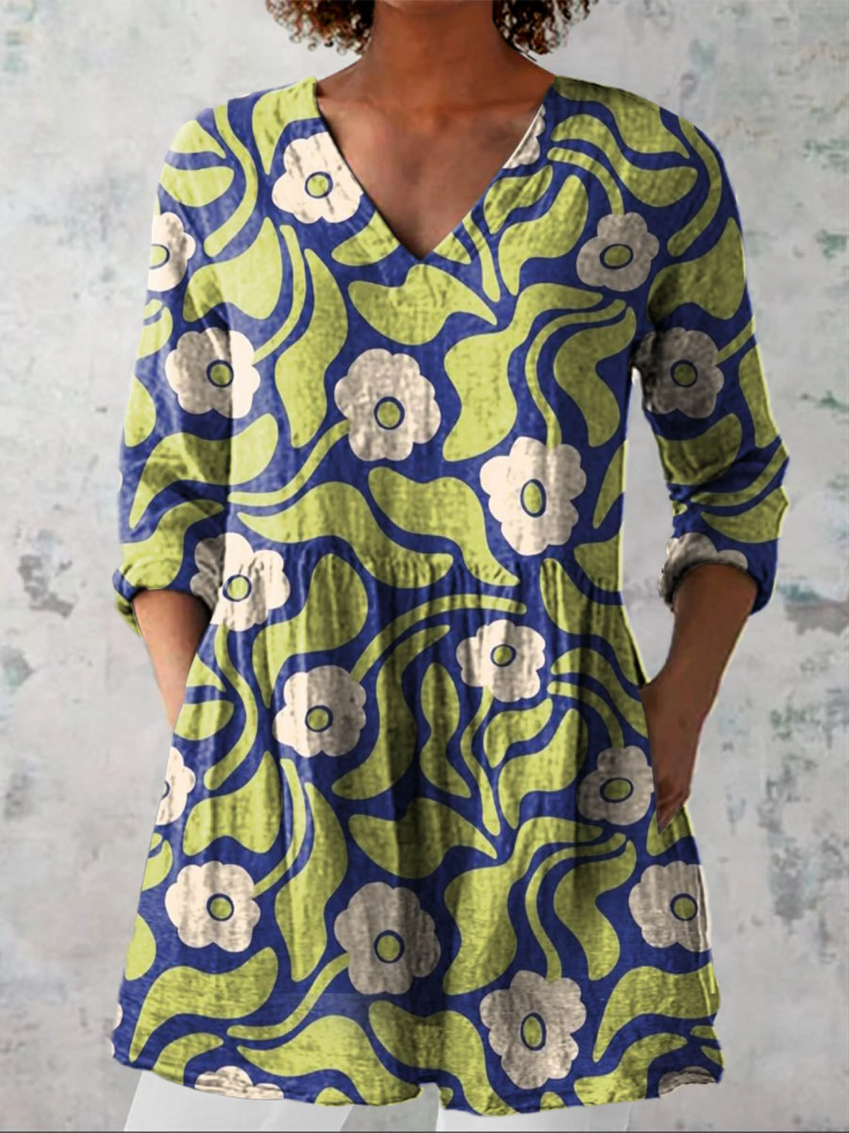 Blouse Longue Col Plongeant Monique