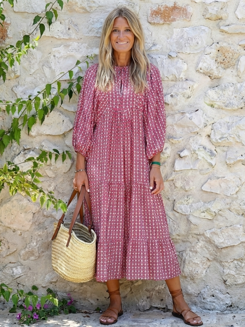 Robe Midi à Imprimé Géométrique Arlette