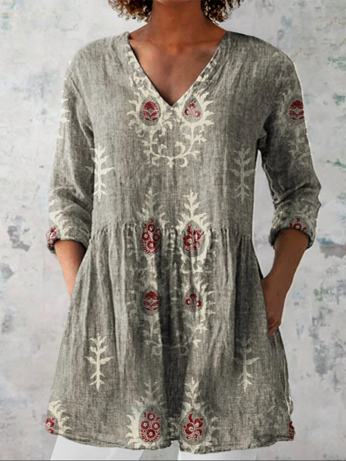 Blouse Longue Col V Fluide Aveline