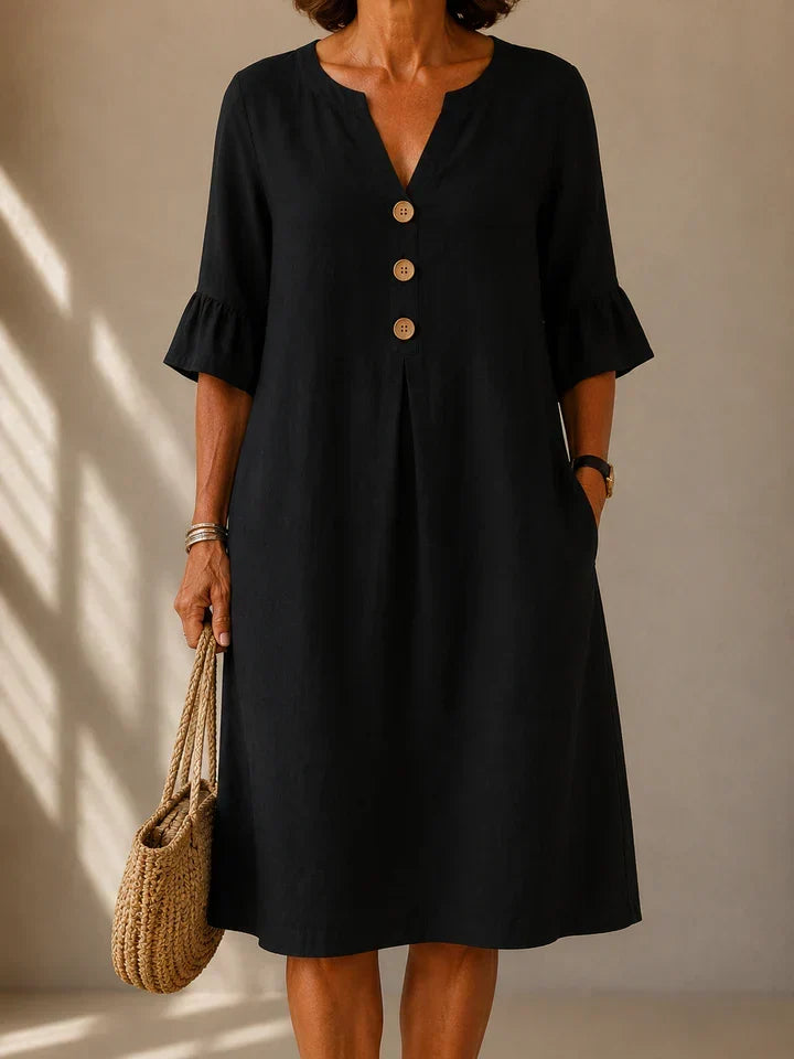 Robe Boutonnée Pli Creux Charlotte