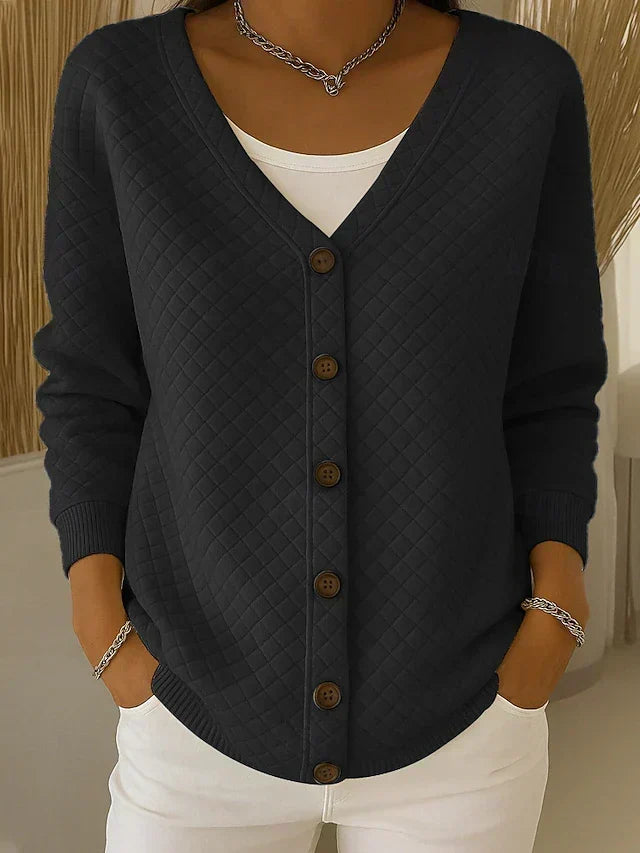 Léonie - Gilet en Maille Matelassé à Boutons