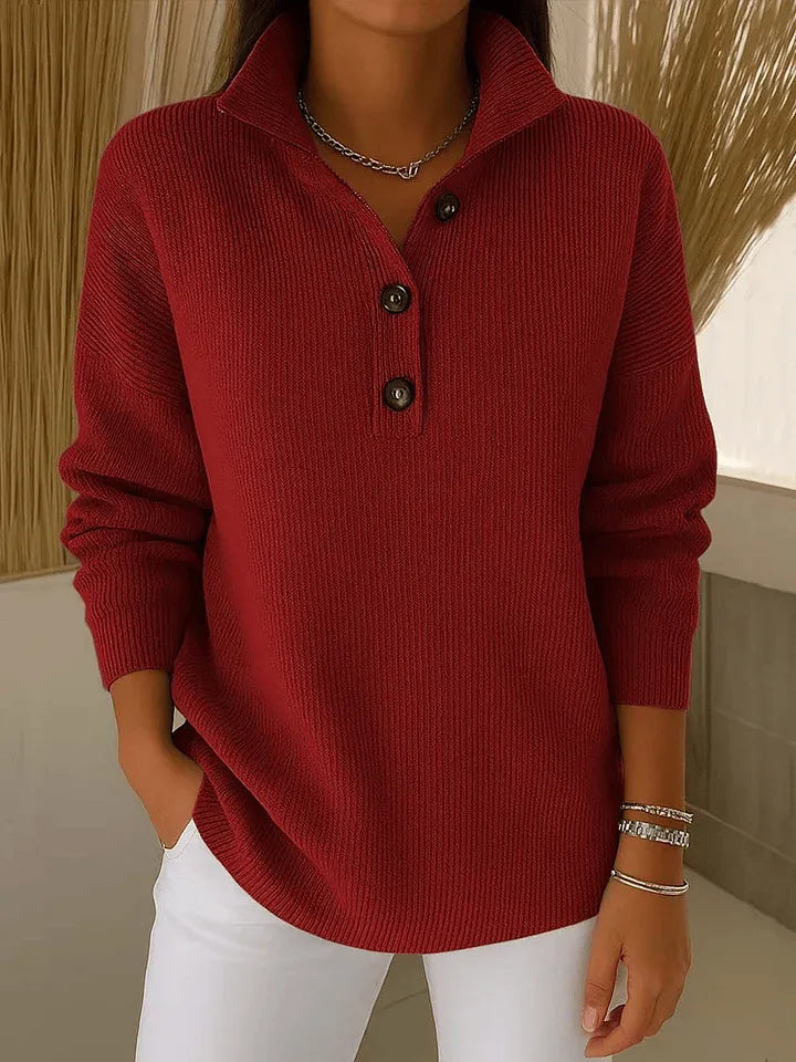 Apolline - Pull Polo à Col en Pointe