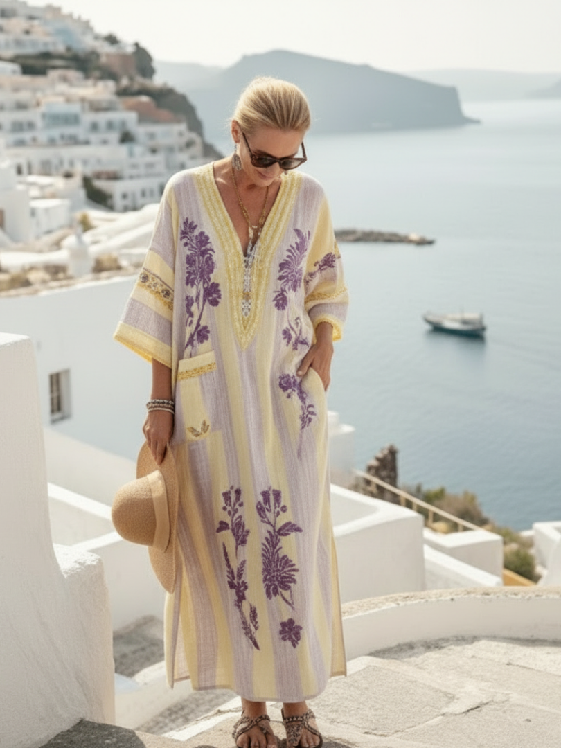 Robe Maxi Fleurie Rayée Aurelia