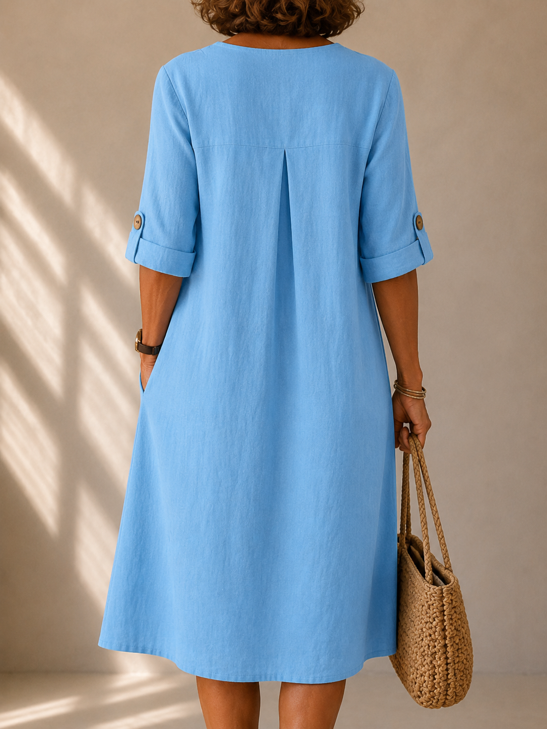 Robe Boutonnée Manches Ajustables Marie