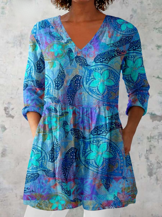 Blouse Longue Col V Fluide Isabelle