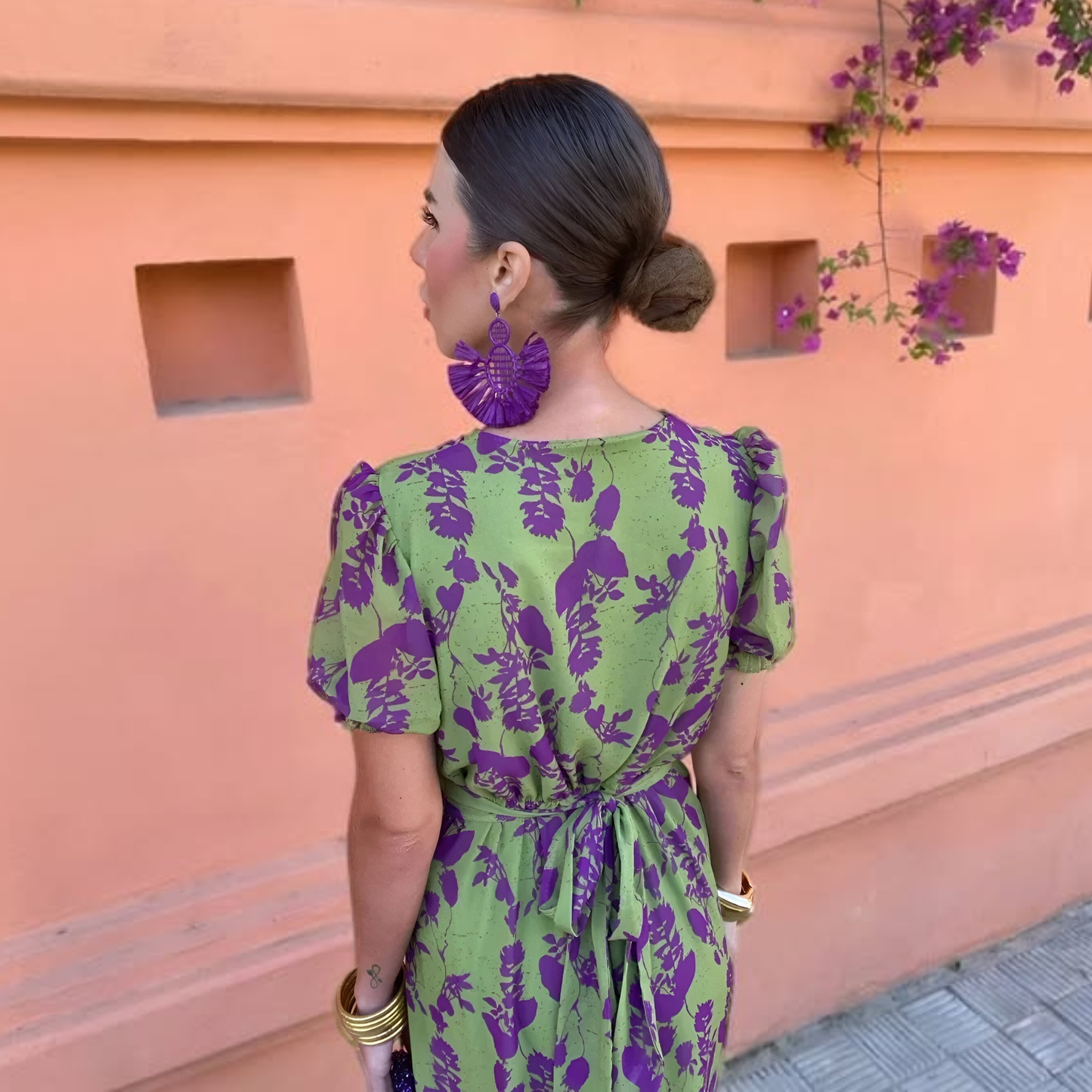 Robe Longue Fleurie Verte Manon