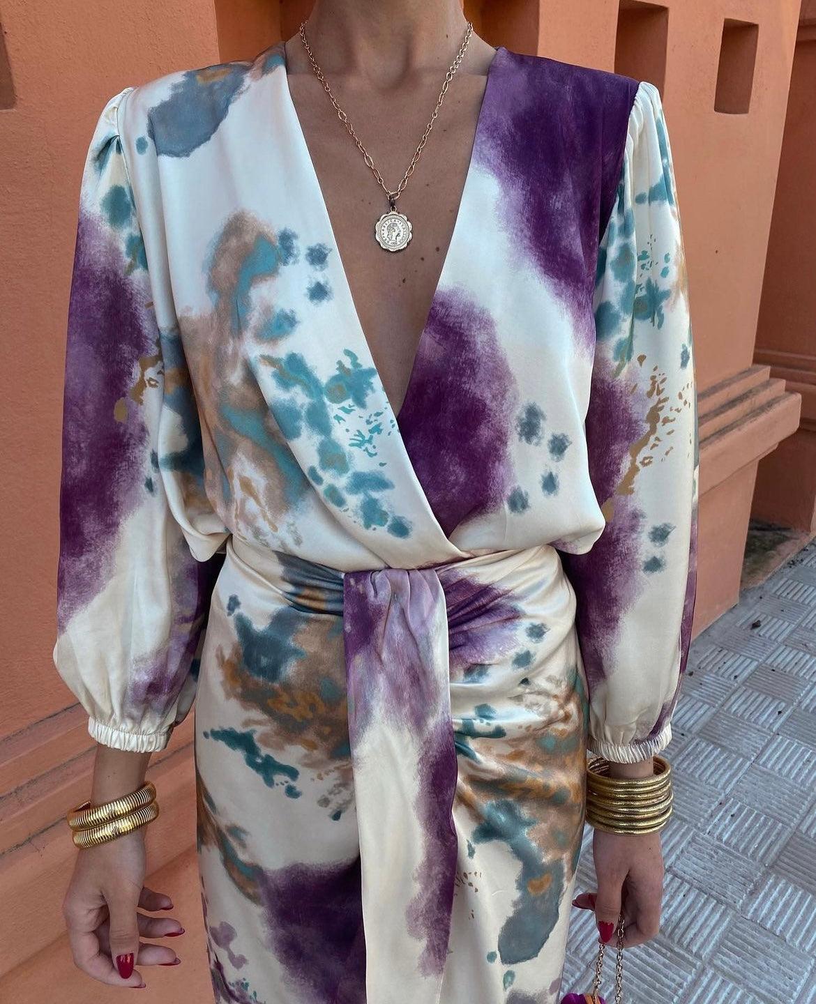 Robe Portefeuille Satinée Léa