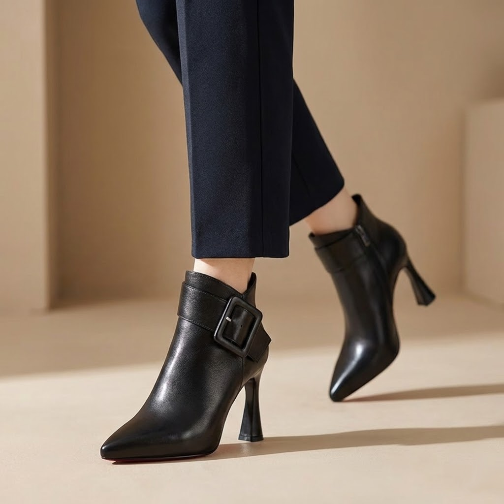Bottines Signature à Talon & Boucle Oversize