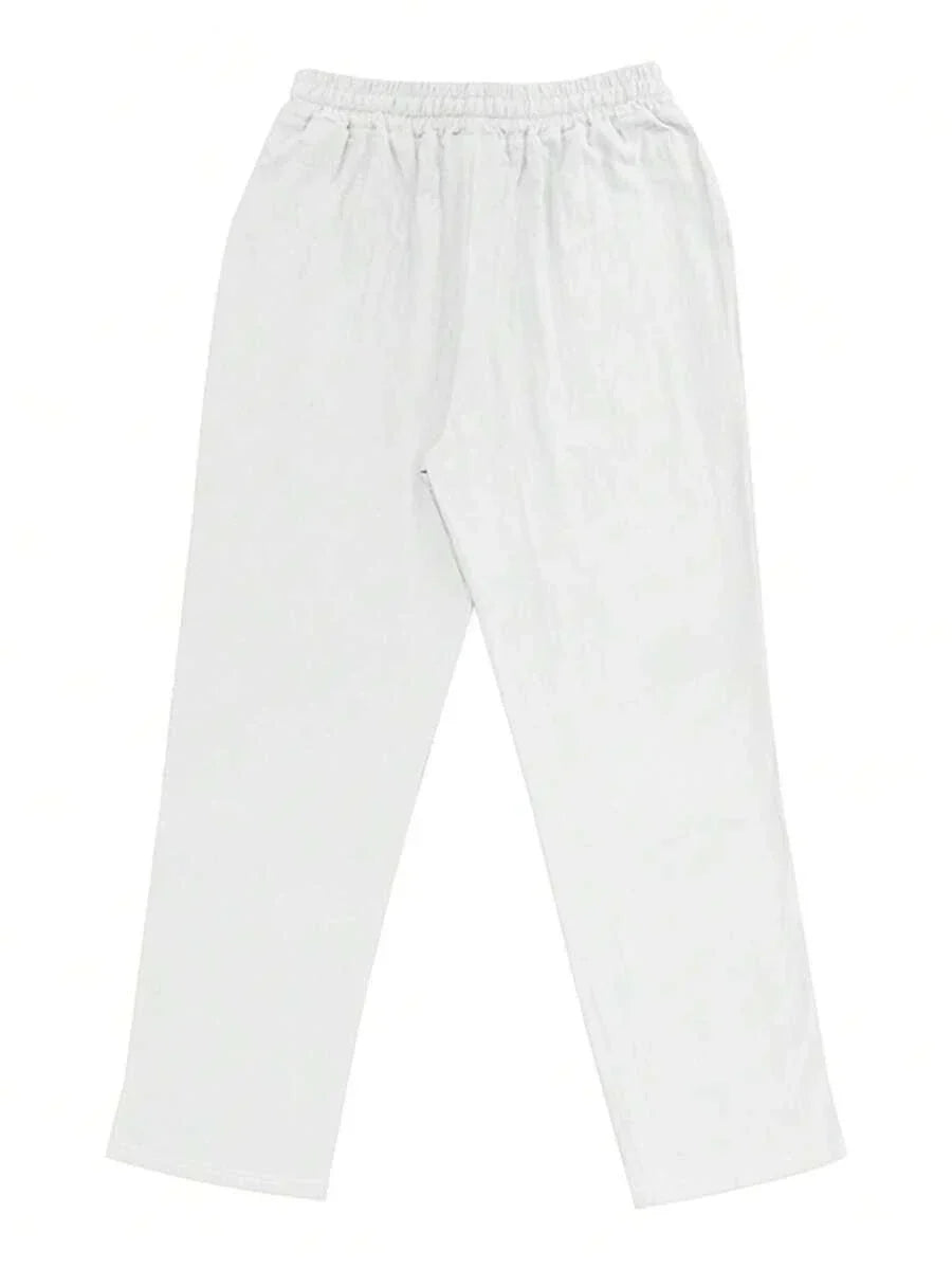 PANTALON LÉGER EN LIN AVEC CORDON