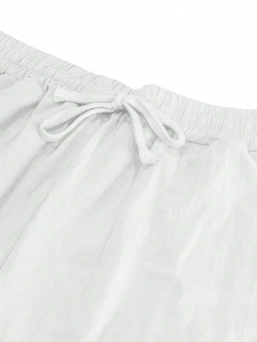 PANTALON LÉGER EN LIN AVEC CORDON