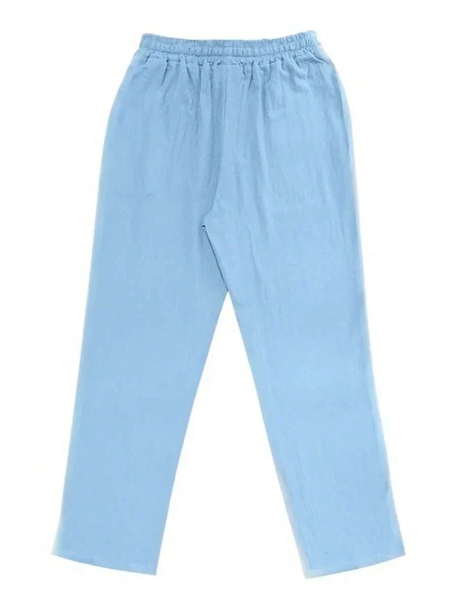 PANTALON LÉGER EN LIN AVEC CORDON
