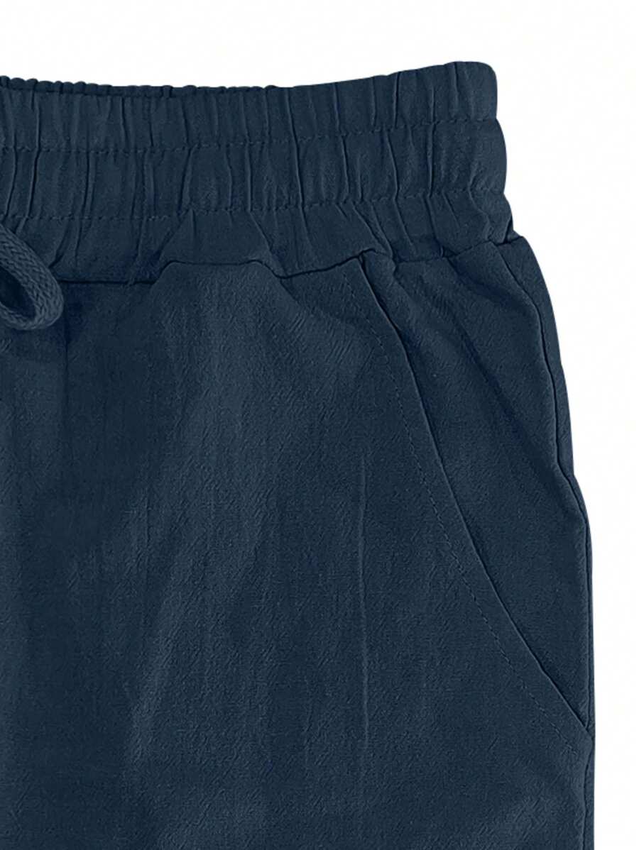 PANTALON LÉGER EN LIN AVEC CORDON