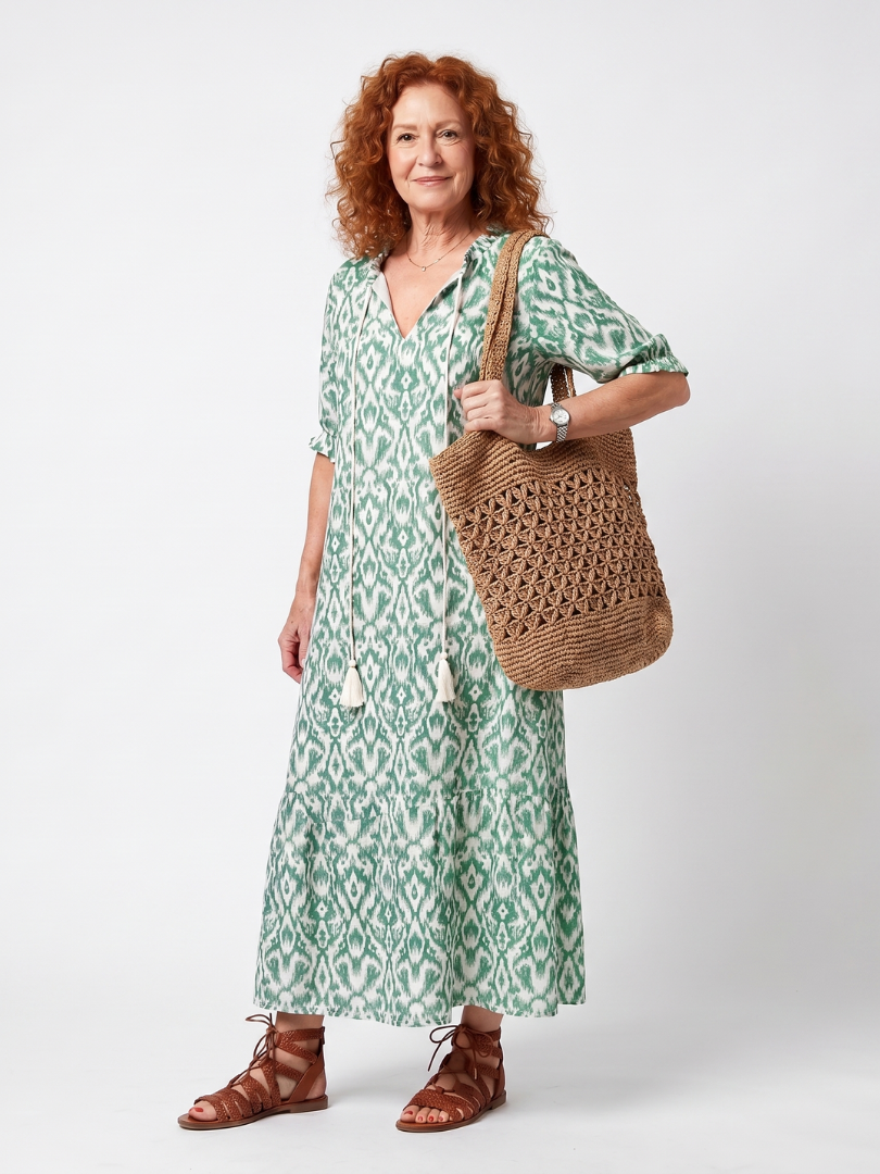 Robe Midi Bohème à Pompons Florence