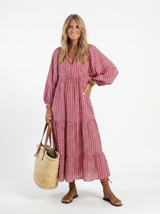 Robe Midi à Imprimé Géométrique Arlette