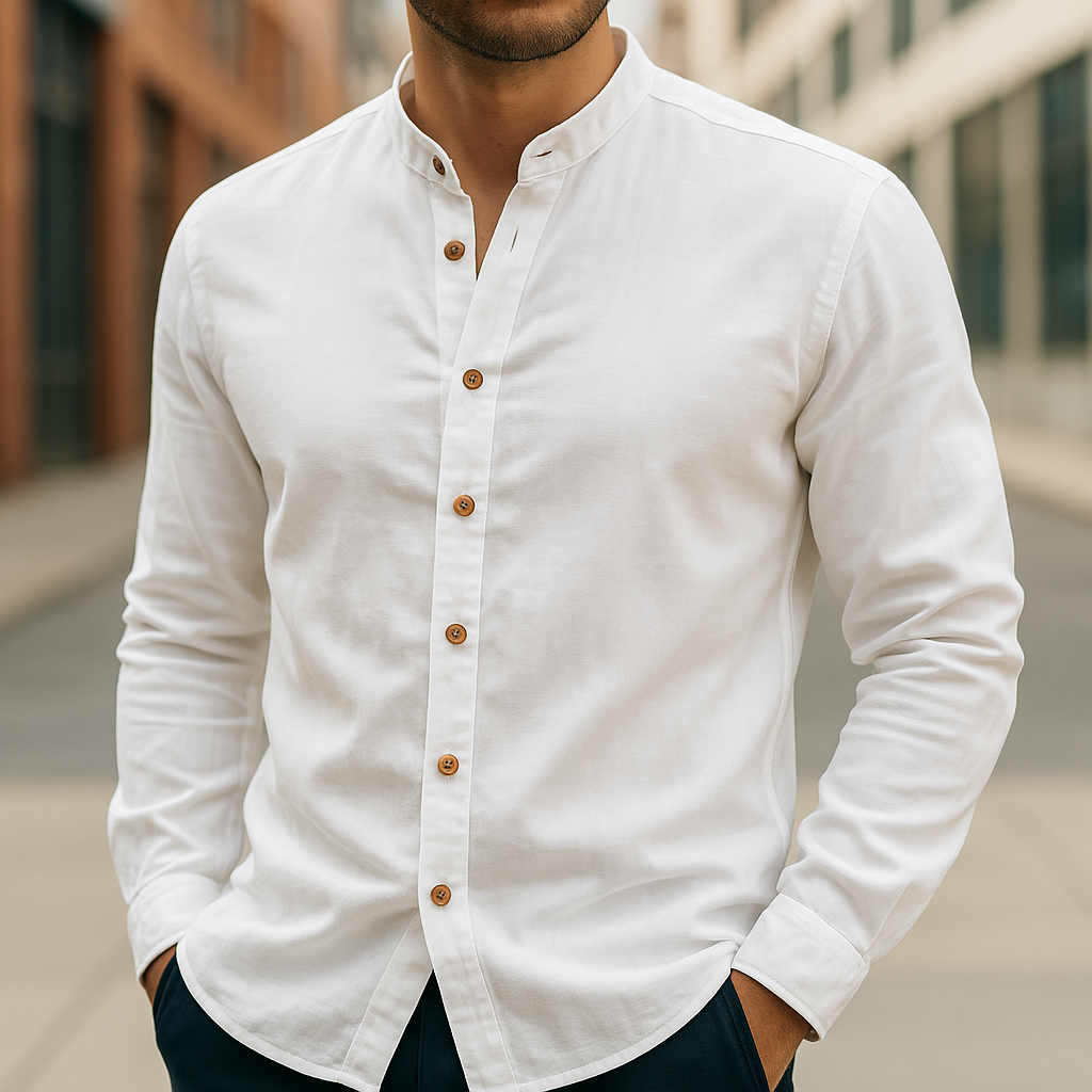 CHEMISE EN LIN ET COTON POUR HOMME
