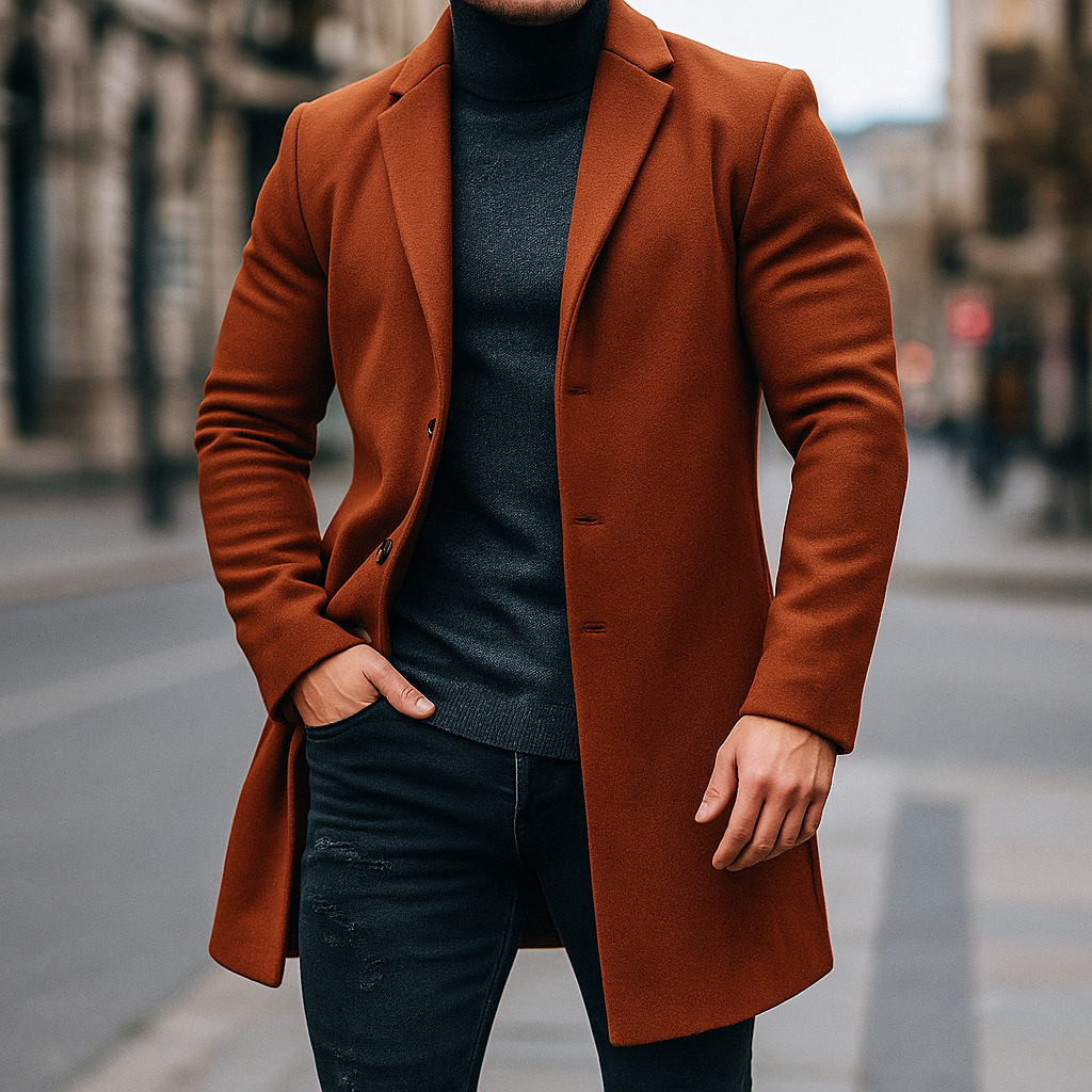 TRENCH EN LAINE POUR HOMMES