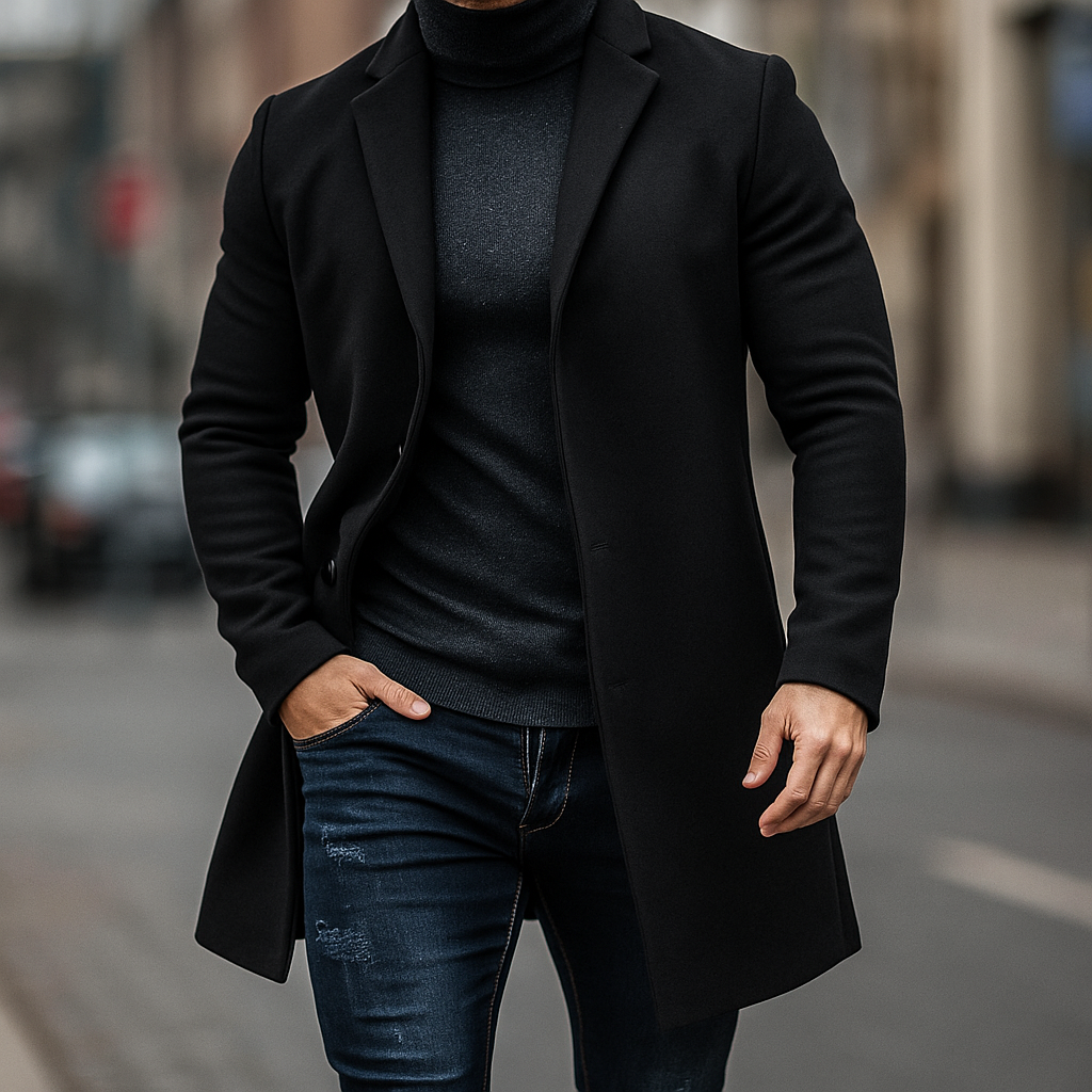 TRENCH EN LAINE POUR HOMMES