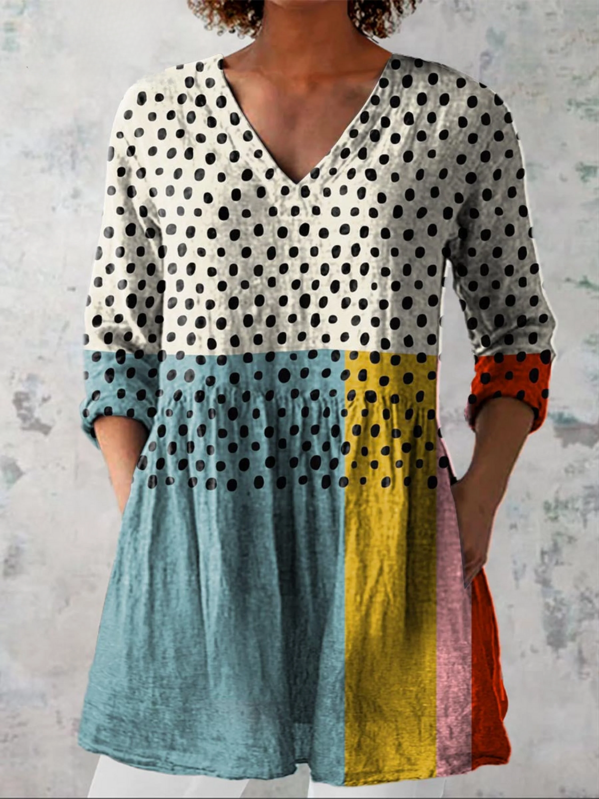 Blouse Fluide Longue Col V Sophie