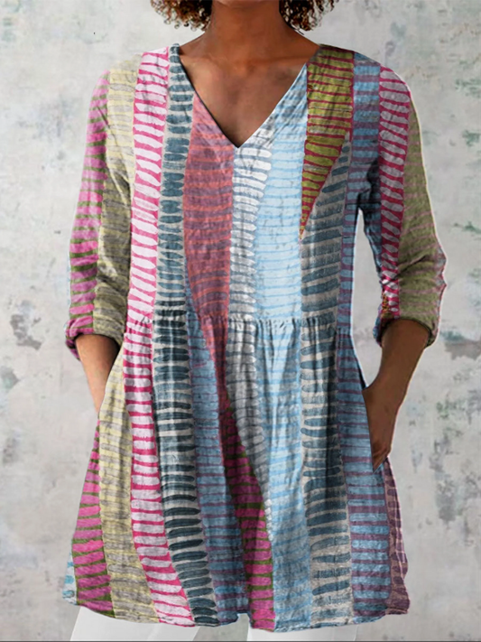 Blouse Longue Col V Fluide Véronique