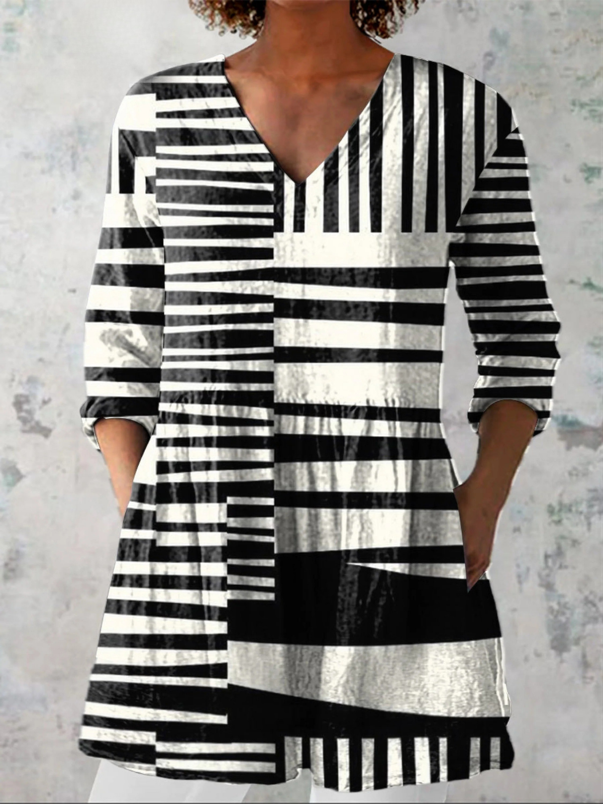 Blouse Longue Col V Fluide Marie