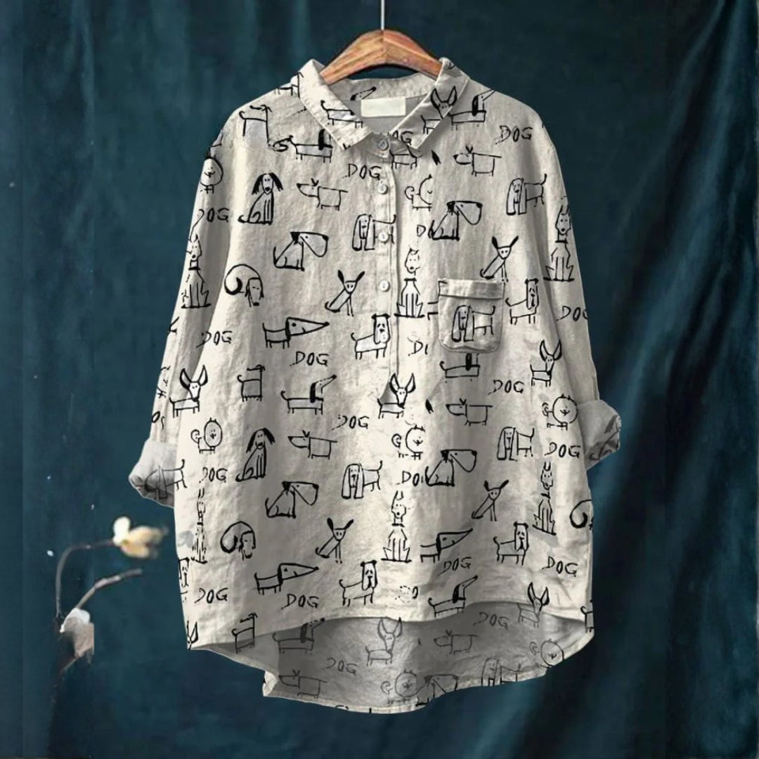 Chemise Élégante à Motif Fleur