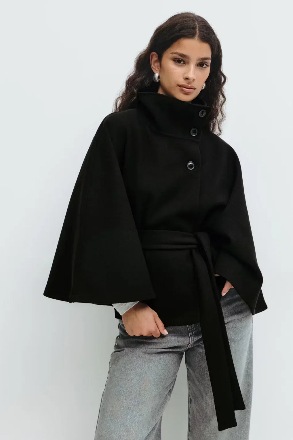 CAPE JACKET AVEC CEINTURE