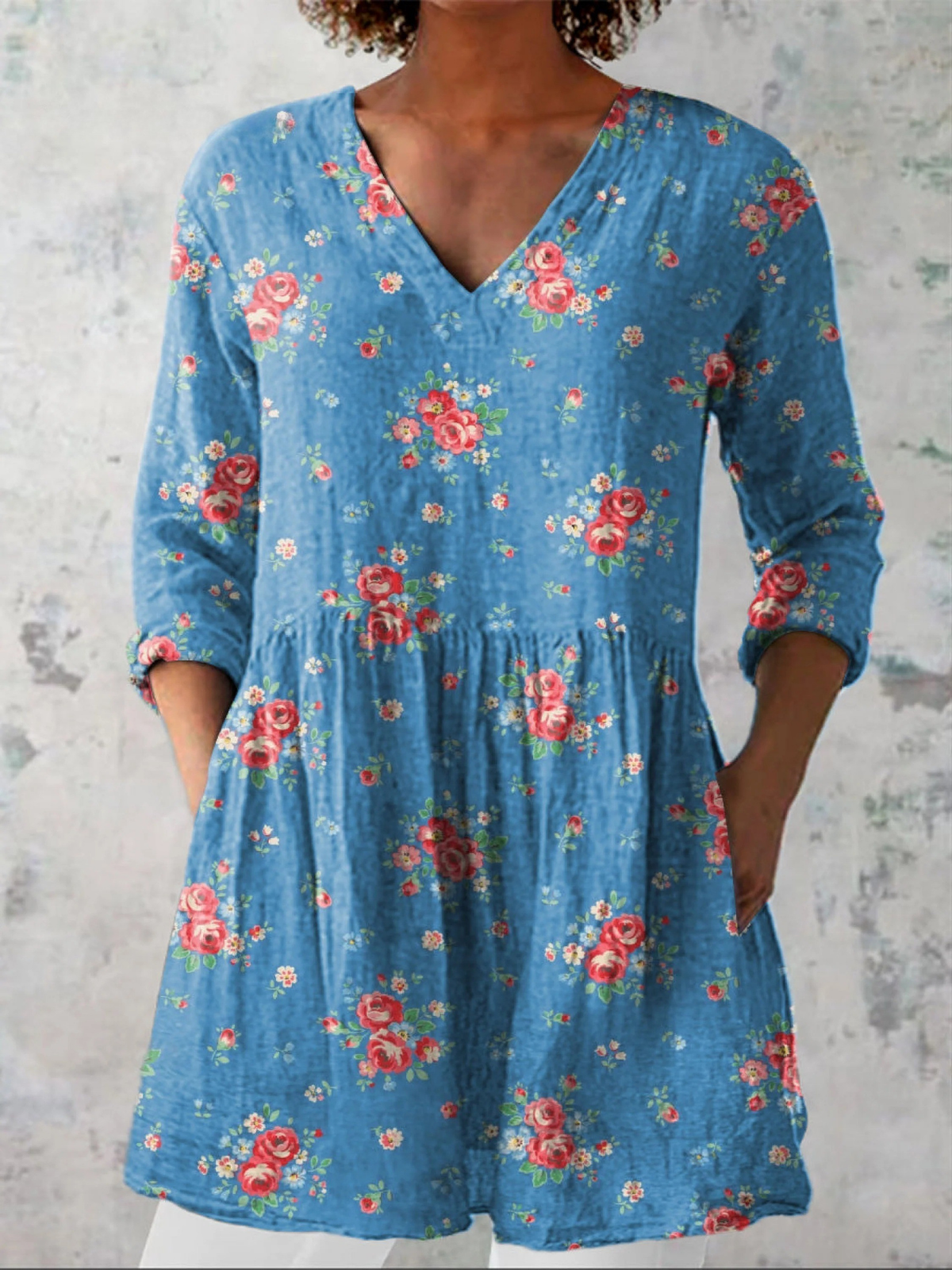 Blouse Longue Col V Sandrine