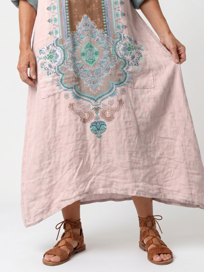 Robe Midi Brodée à Poches Mathilde