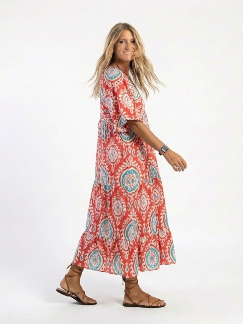 Robe Midi Imprimée Cachemire Martine
