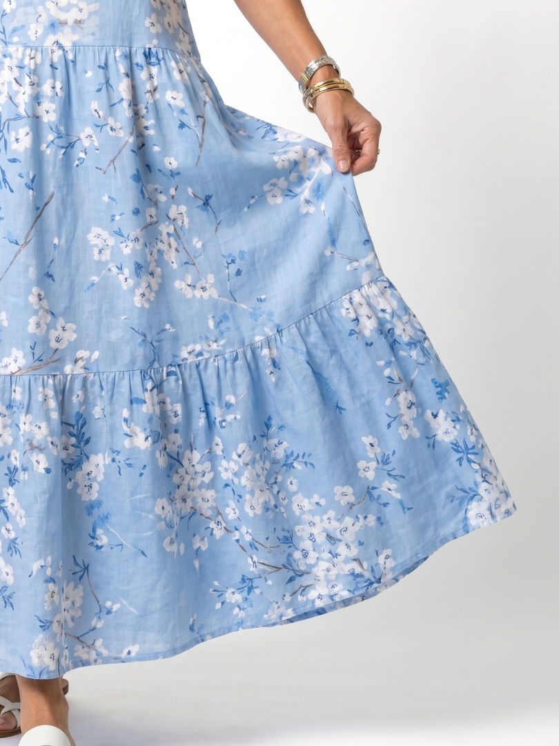 Robe Midi Fleurie à Pompons Michèle