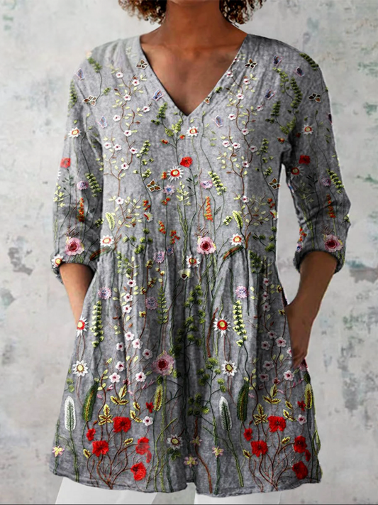 Blouse Longue Décolleté V Fluide Manon