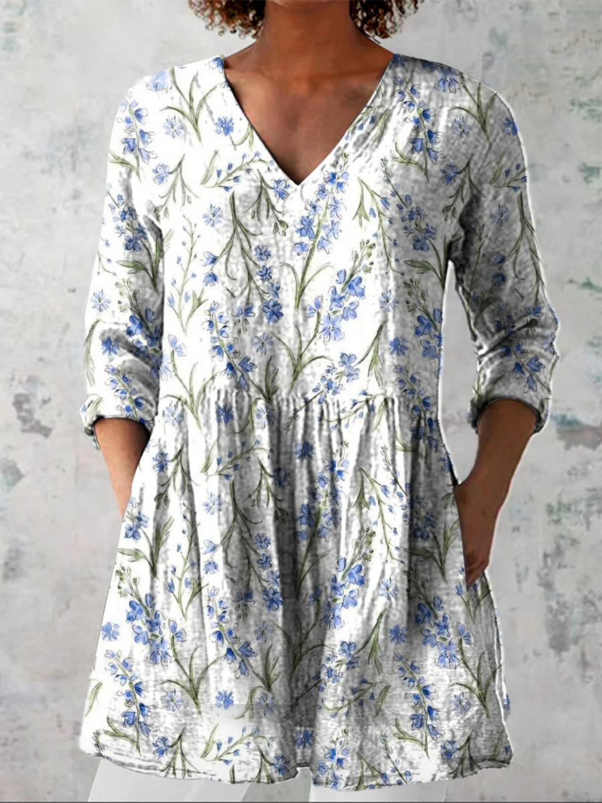 Blouse Longue Épurée Col V Chloé