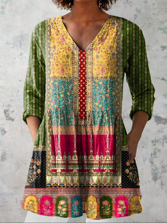 Blouse Longue Col V Fluide Martine