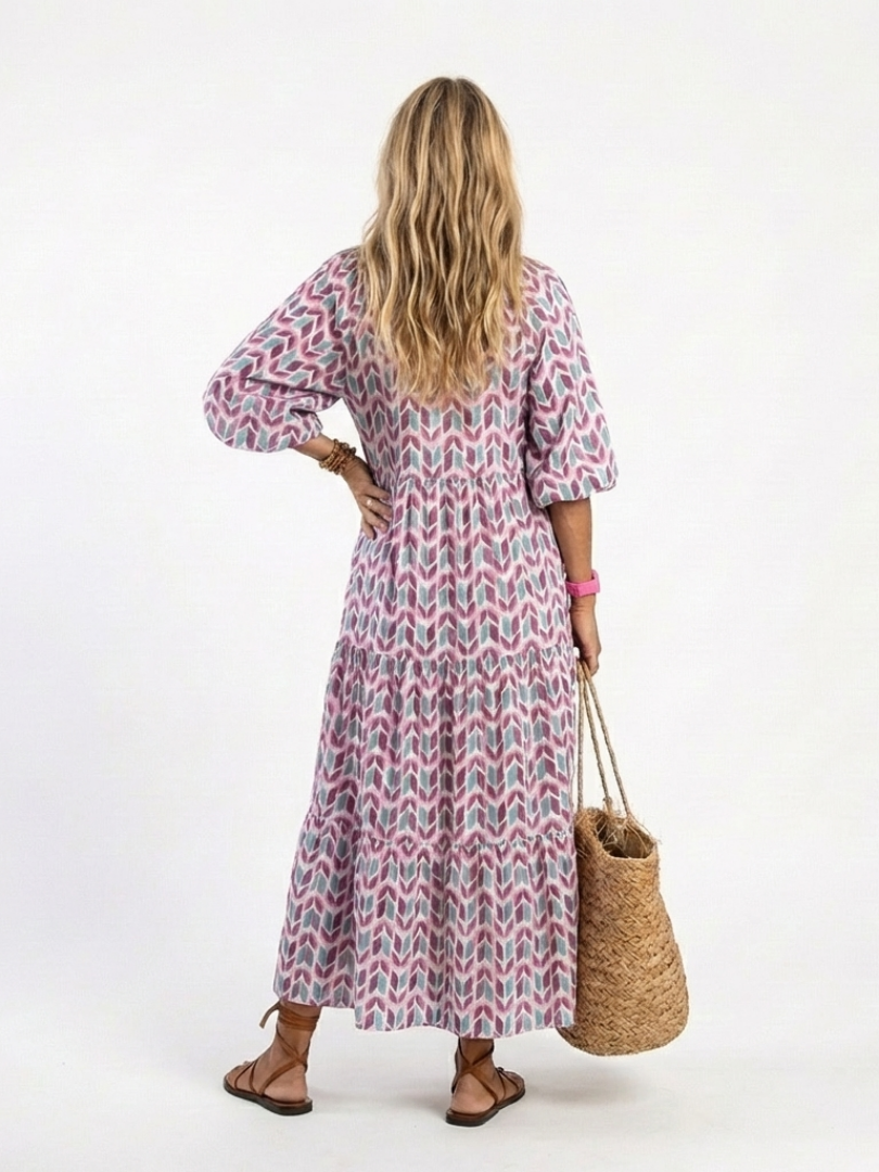 Robe midi à manches longues Mireya