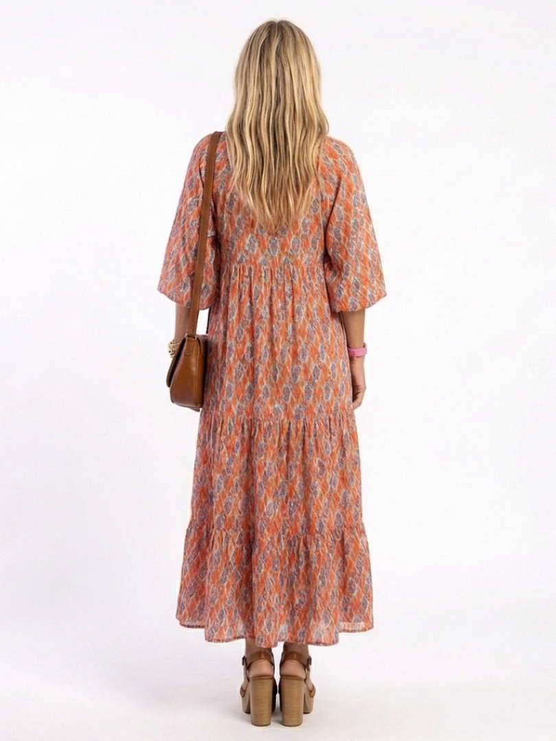 Robe Midi à Imprimé Géométrique Amara