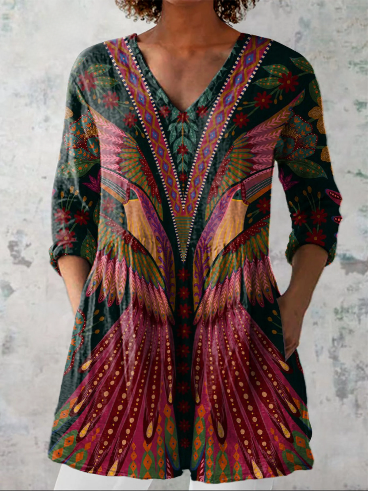 Blouse Longue Col V Fluide Michèle