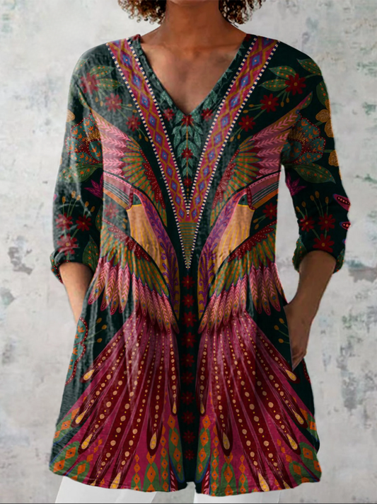 Blouse Longue Col V Fluide Michèle