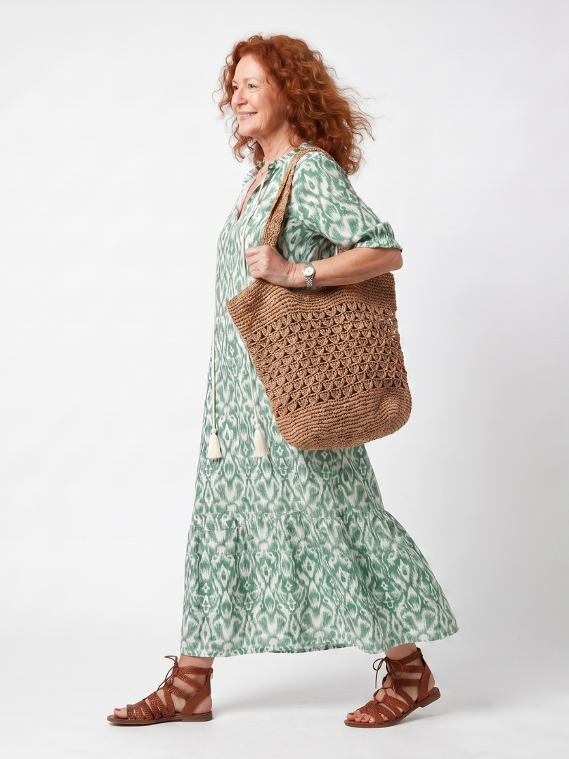 Robe Midi Bohème à Pompons Florence