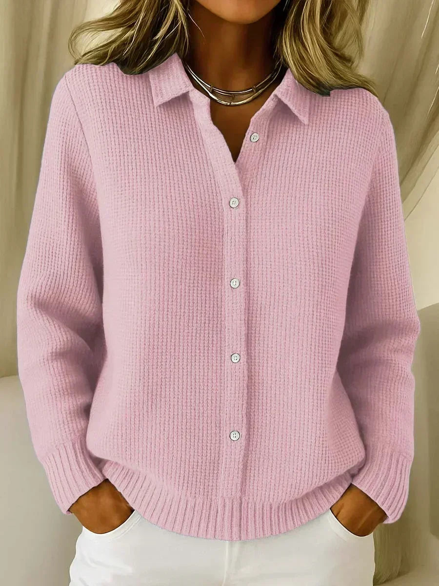 Carmen - Gilet en Maille Texturé à Boutons
