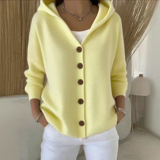 Rosalie - Gilet en Maille à Capuche
