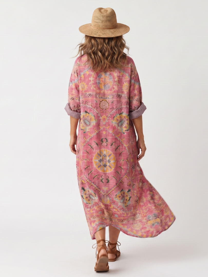 Robe Midi Imprimée à Poches Margot
