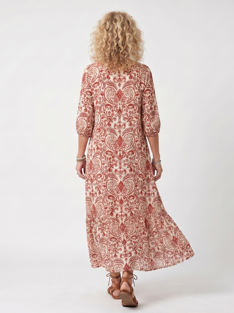 Robe Midi Bohème à Pompons Lucie