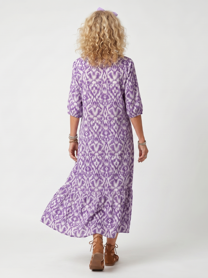 Robe Midi Imprimée à Pompons Brigitte