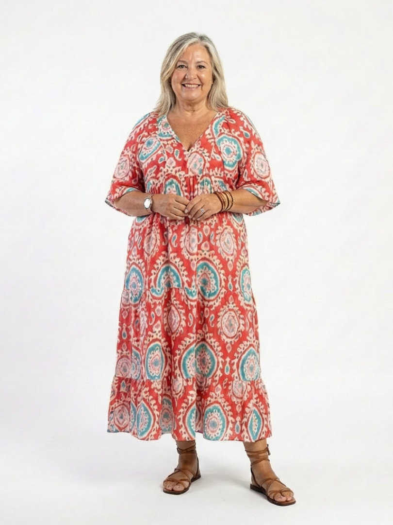 Robe Midi Imprimée Cachemire Martine