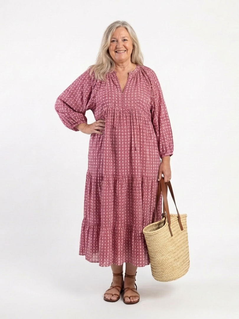 Robe Midi Géométrique à Nouer Isabelle