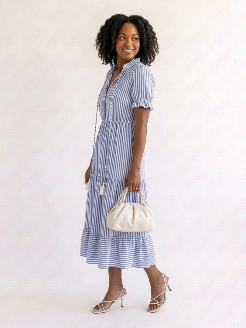 Robe midi à manches courtes Dakato