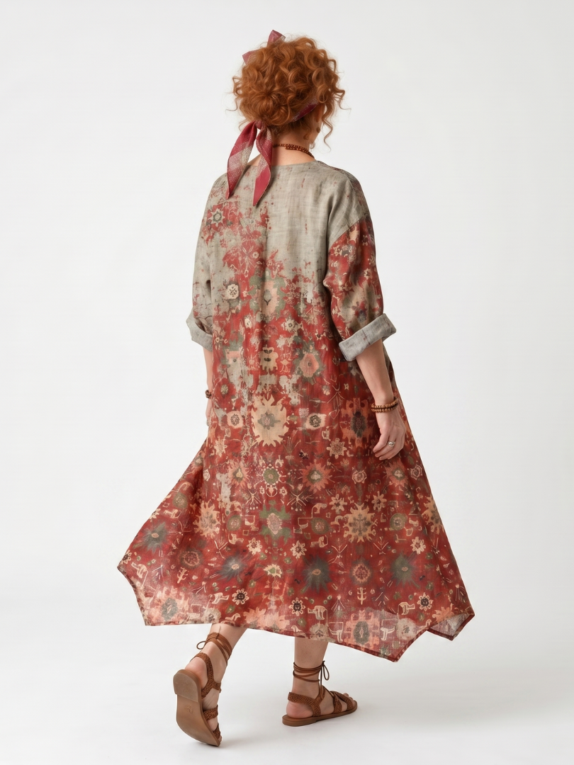 Robe Midi Imprimée à Poches Sylvie