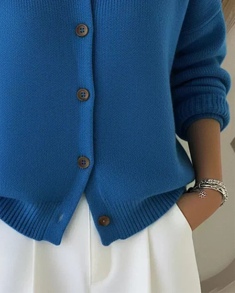 Estelle - Gilet en Maille à Col Chemise